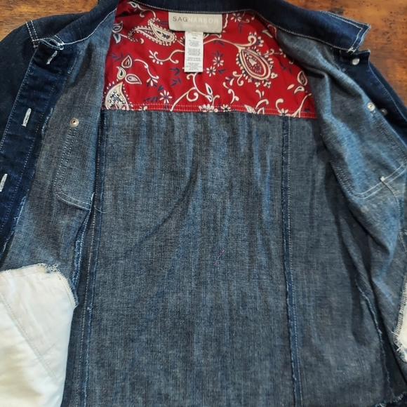 Vintage Denim Paisley/Bandana Print Denim Jacket/Blazer - Picture 4 of 6